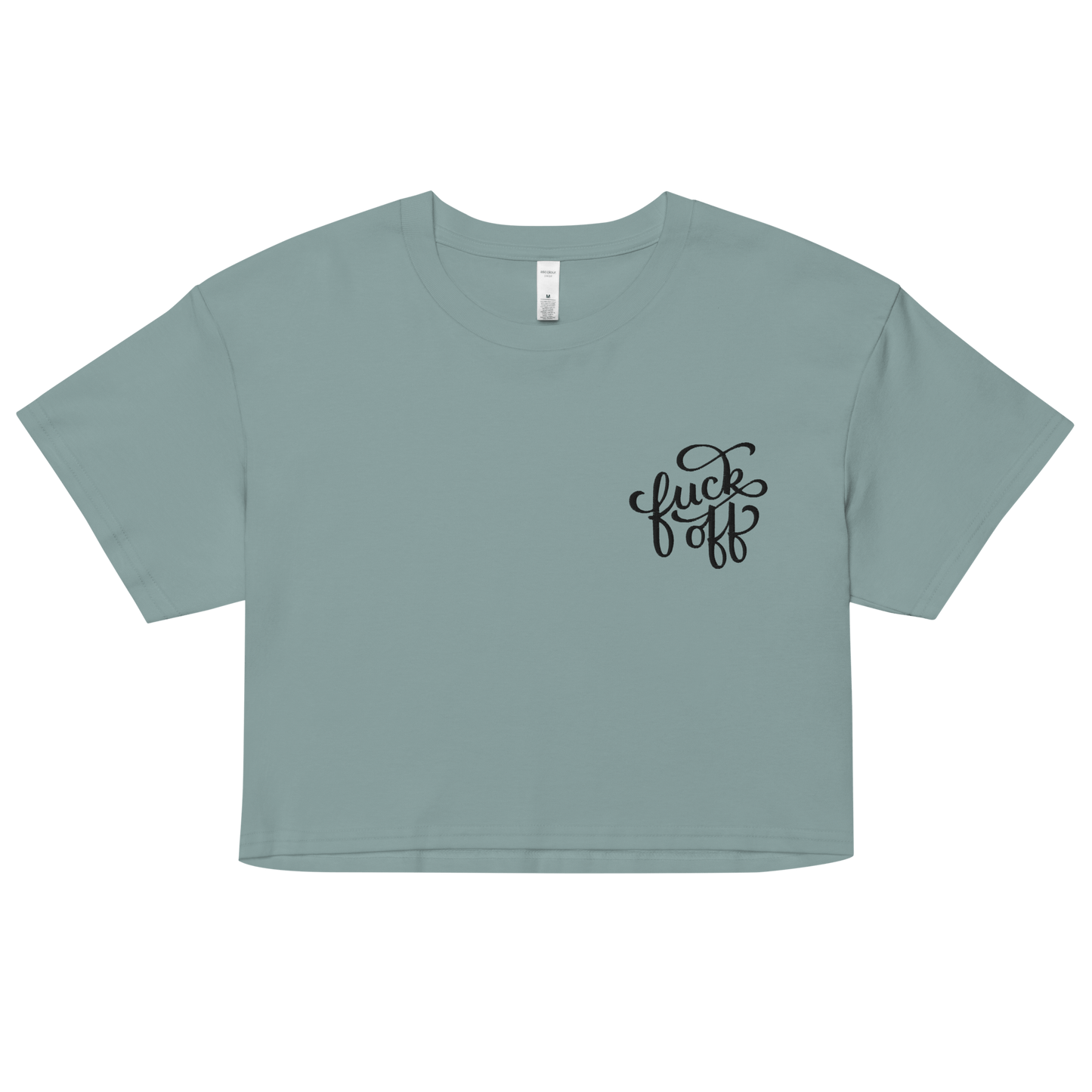 Fuck Off Embroidered Crop Top