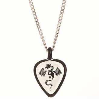 Glass Dragon Guitar Pick Necklace