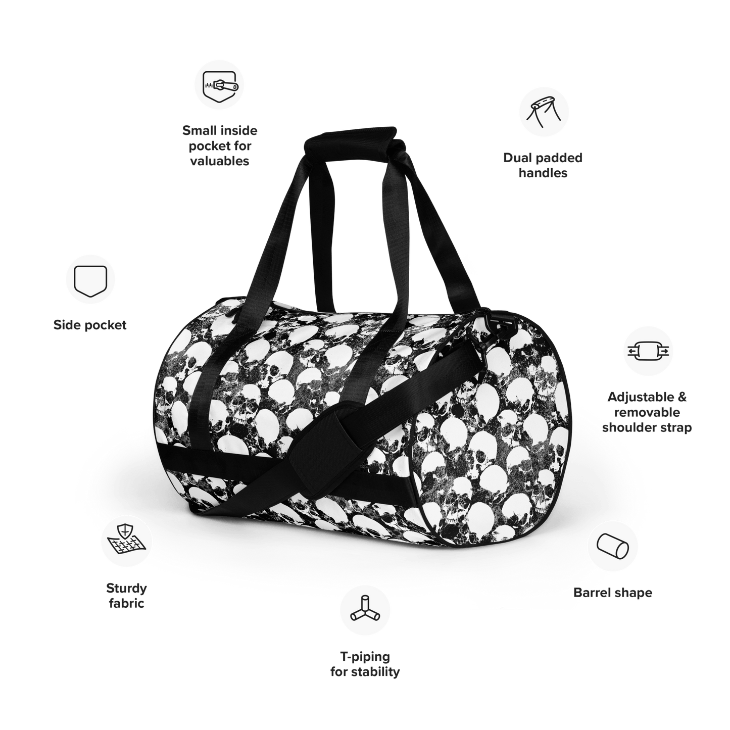 Grunge Skull Gym Bag