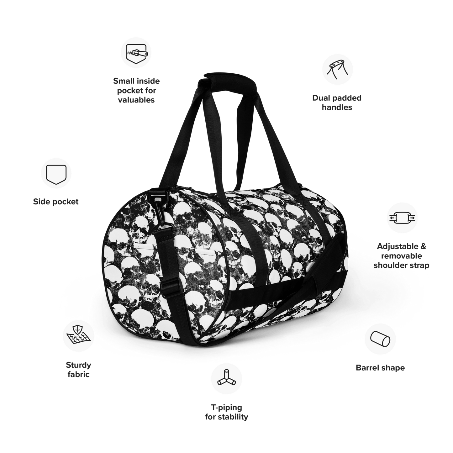 Grunge Skull Gym Bag