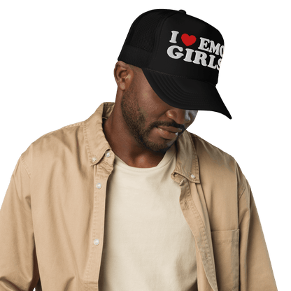 I Heart Emo Girls Foam Embroidered Trucker Hat