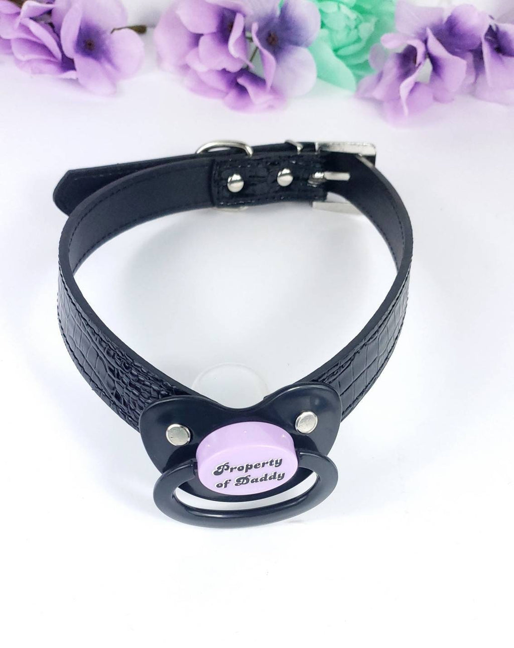 Property Of Daddy Black Pacifier Gag - Shadow Threadz Crypt