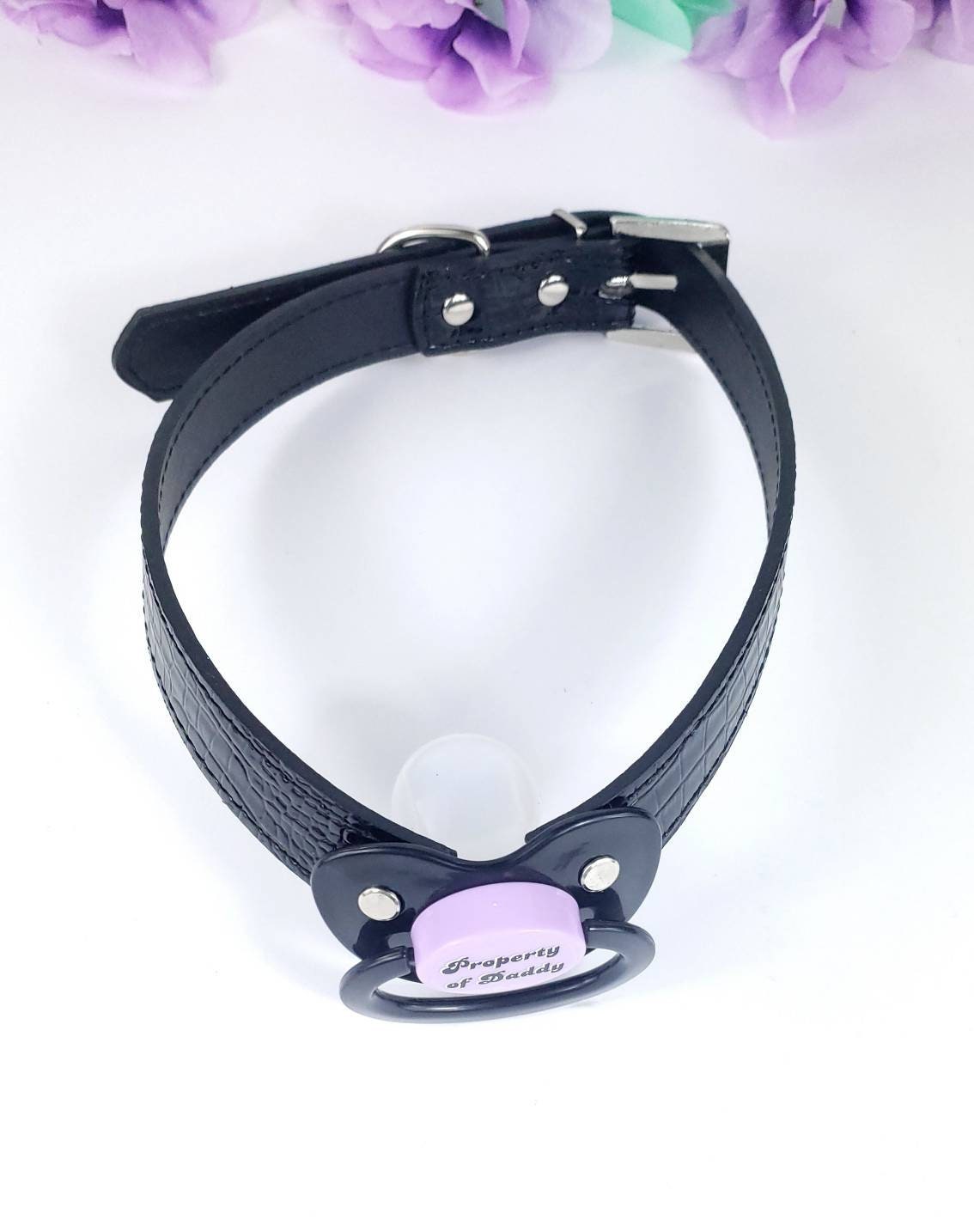 Property Of Daddy Black Pacifier Gag - Shadow Threadz Crypt