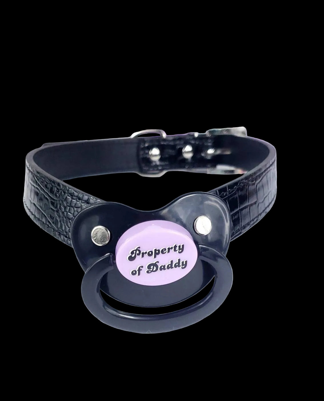 Property Of Daddy Black Pacifier Gag - Shadow Threadz Crypt