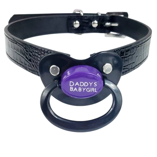 Daddy's BabyGirl Black Pacifier Gag
