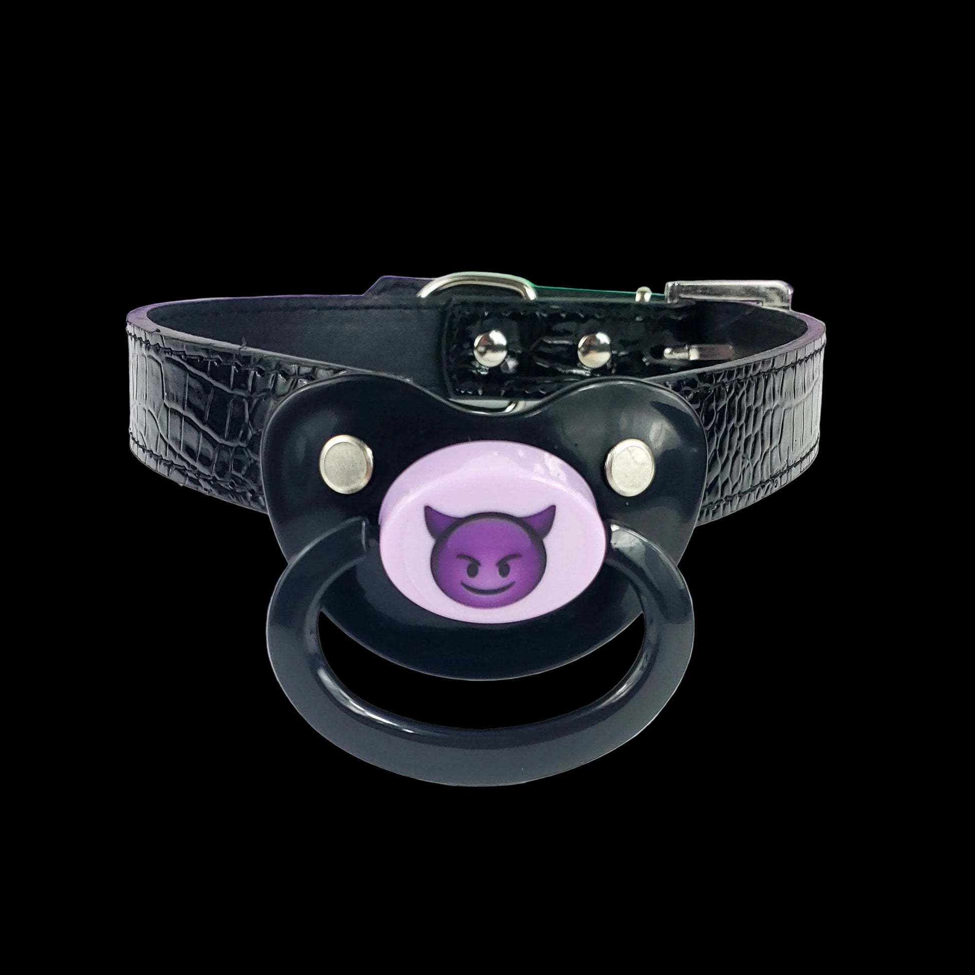 Devil Emoji Adult Black Pacifier Gag
