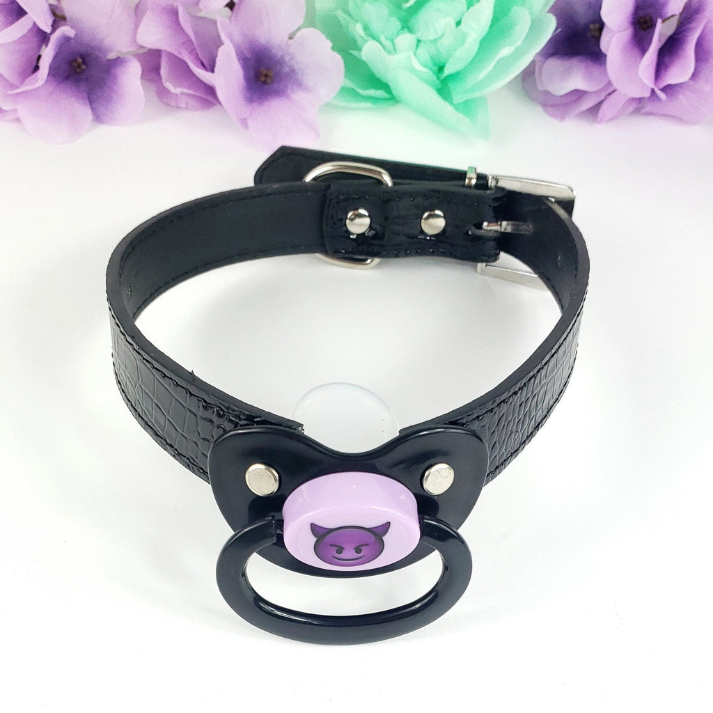Devil Emoji Adult Black Pacifier Gag