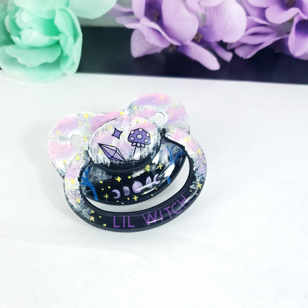 Hand Painted Adult Pacifier - Celestial Witch