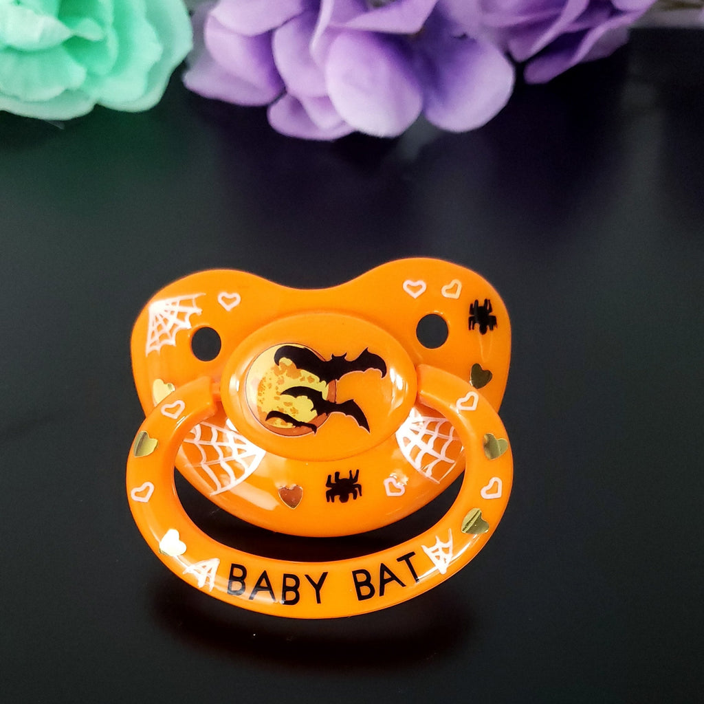 Cute Baby Bat Orange Deco Adult Pacifier