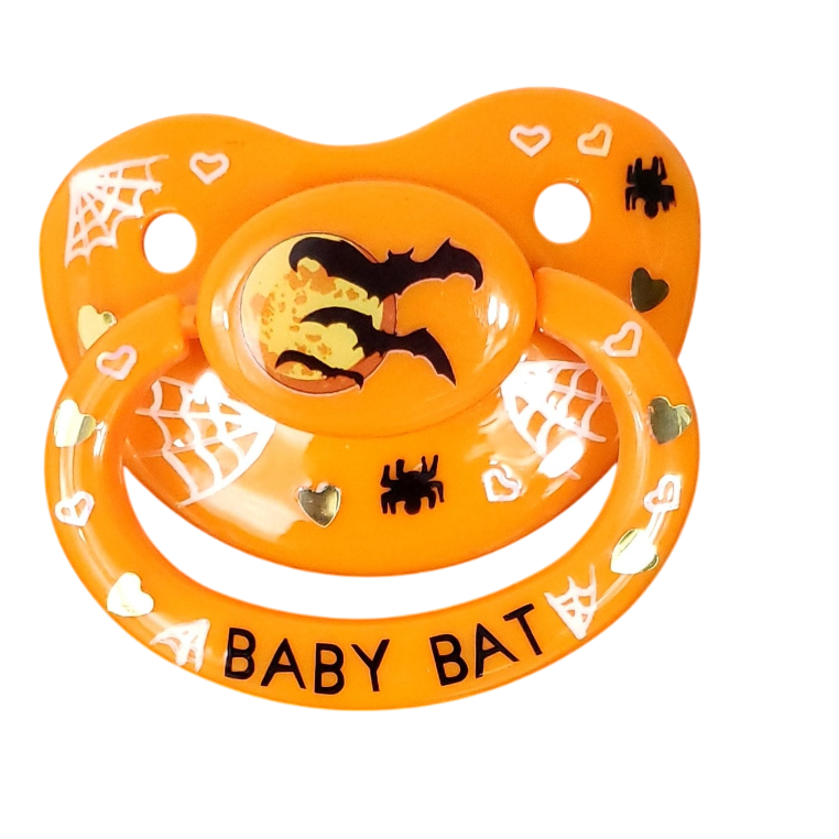 Cute Baby Bat Orange Deco Adult Pacifier