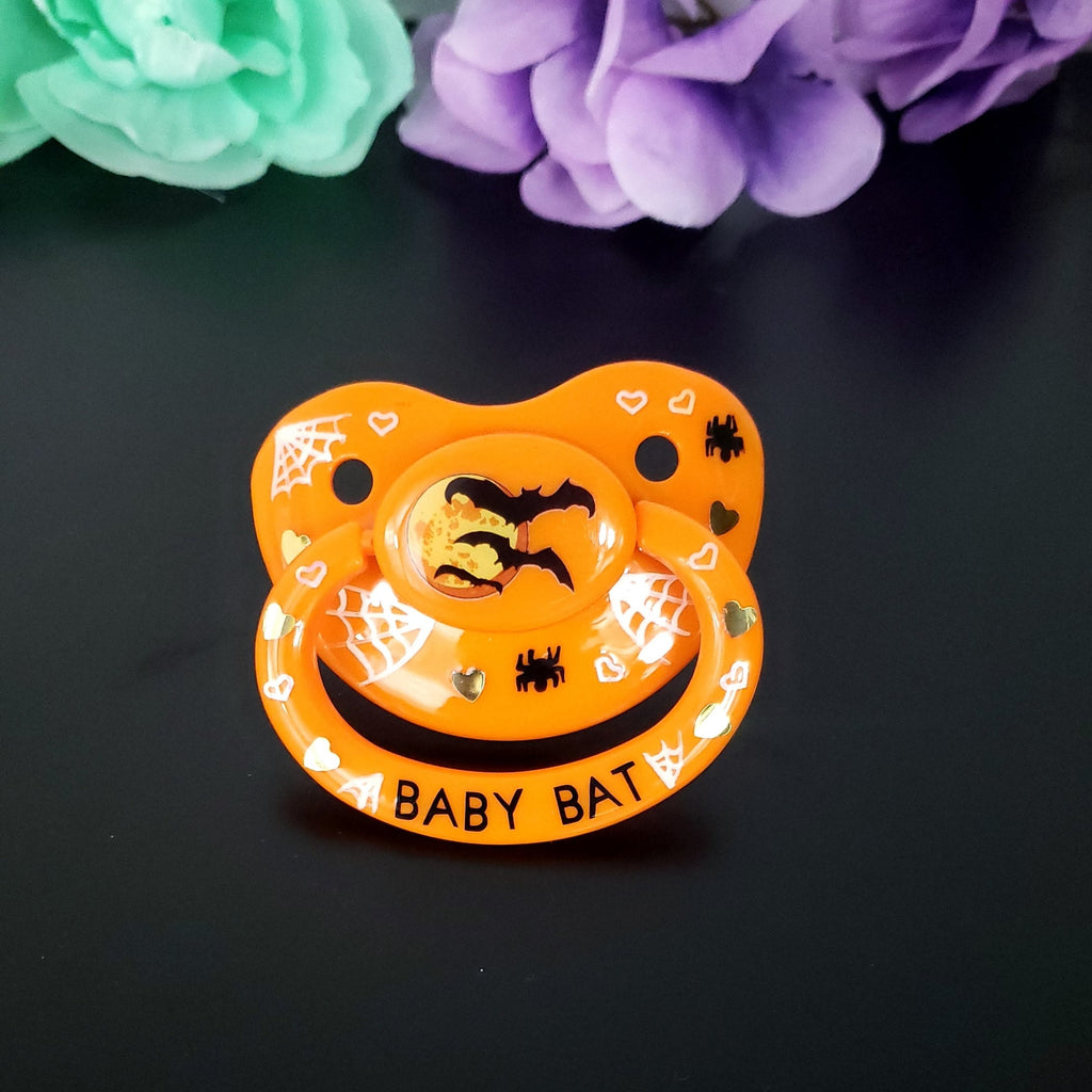 Cute Baby Bat Orange Deco Adult Pacifier