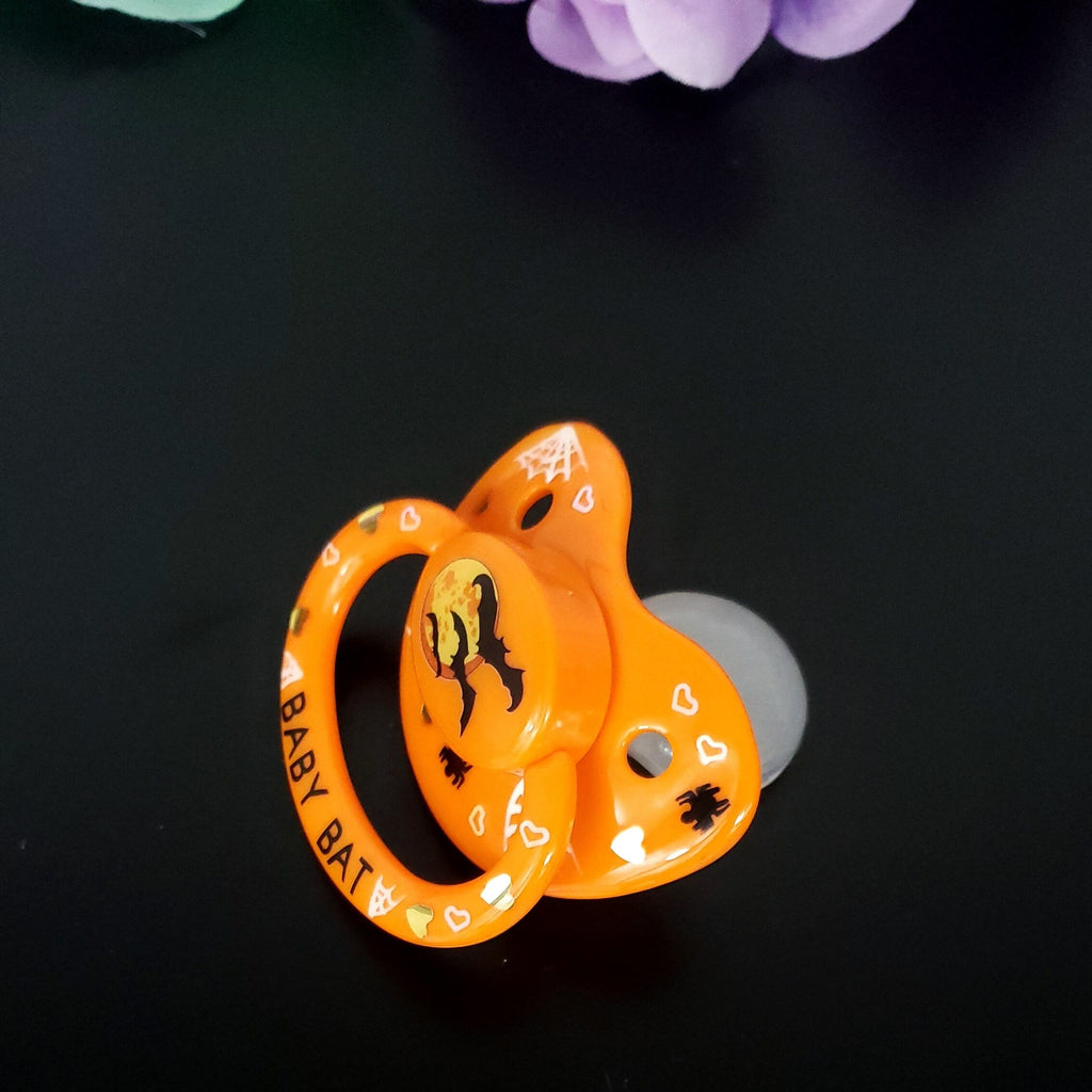 Cute Baby Bat Orange Deco Adult Pacifier