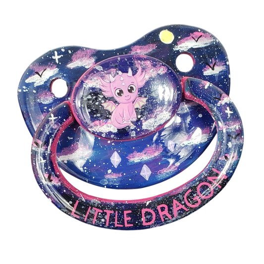 Hand Painted Adult Pacifier - Celestial Dragon - Shadow Threadz Crypt