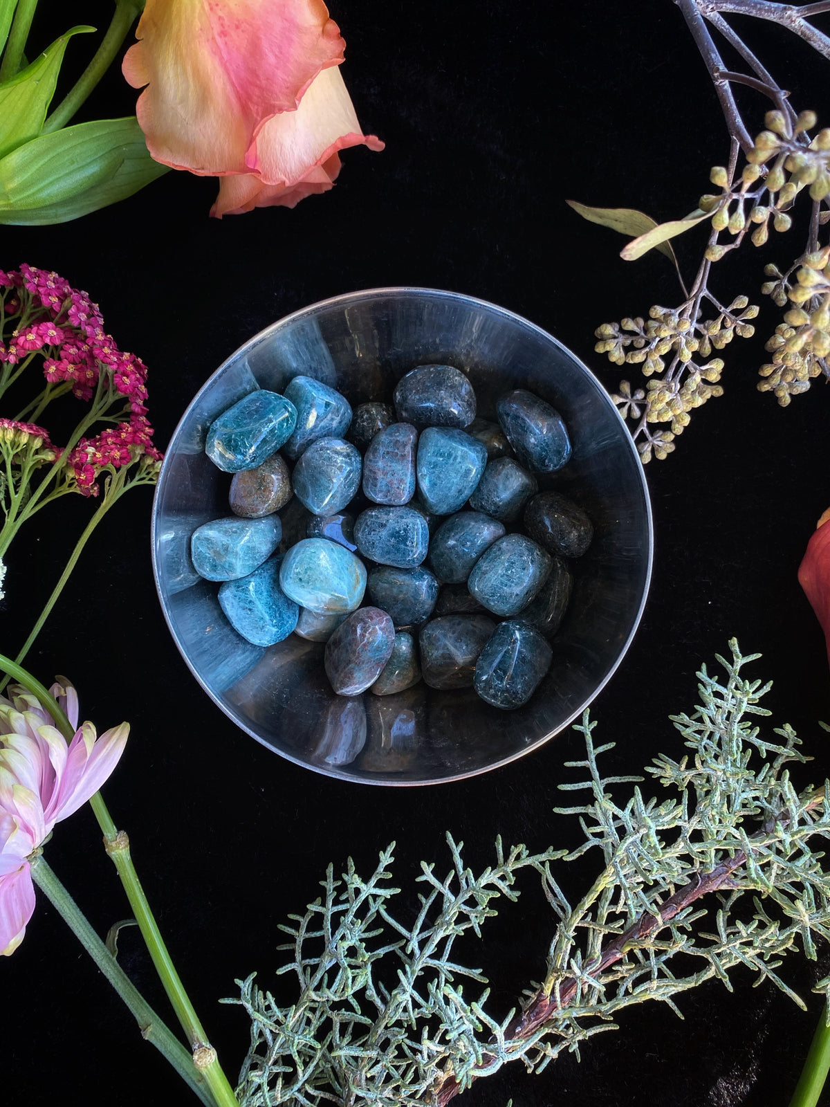 Tumbled Blue Apatite