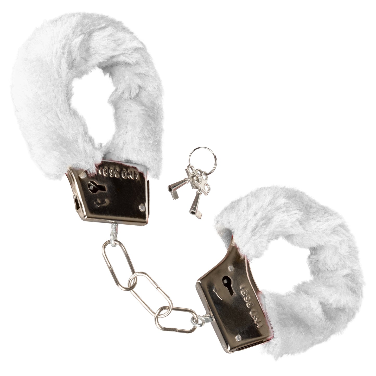 Playful White Furry Cuffs