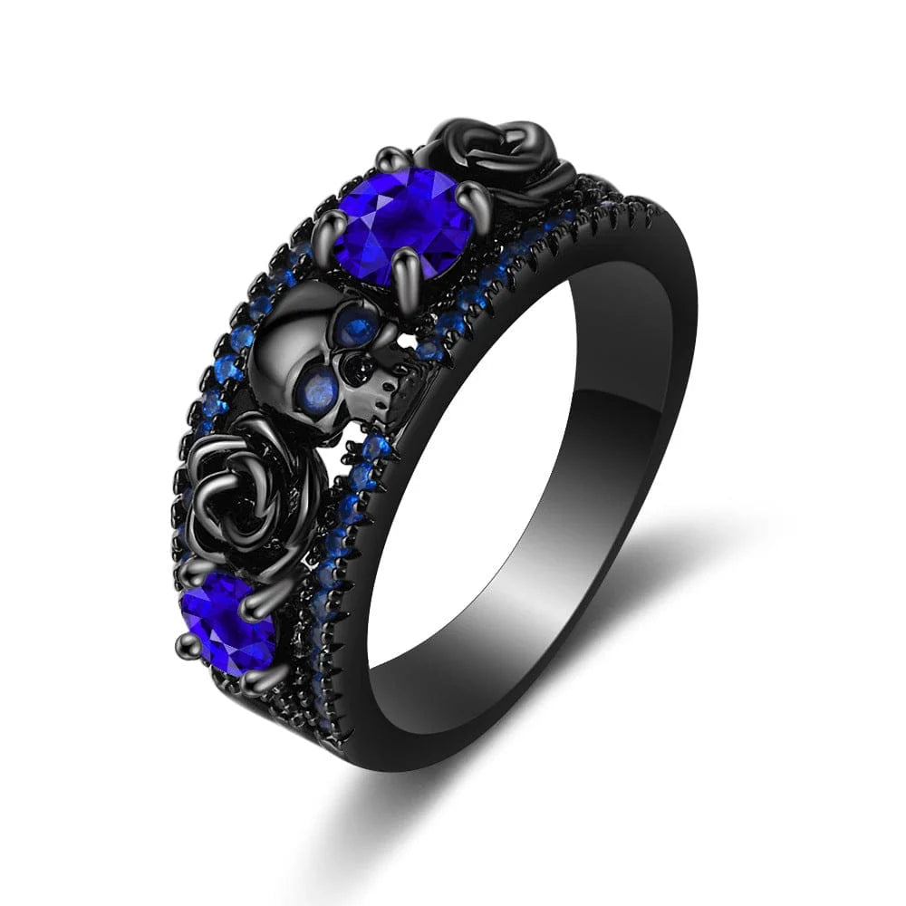 Poison Rose Skull Ring