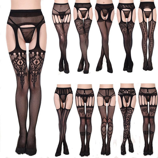 Shattered Veil Cutout Lace Tights - style 1103