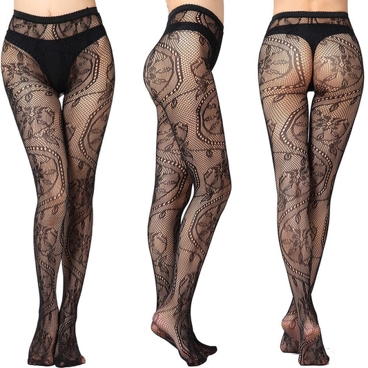 Nocturne Lace Pattern Tights - style 3001