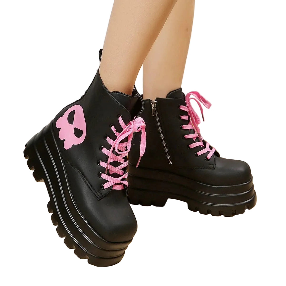 Pink Reaper Platform Boots