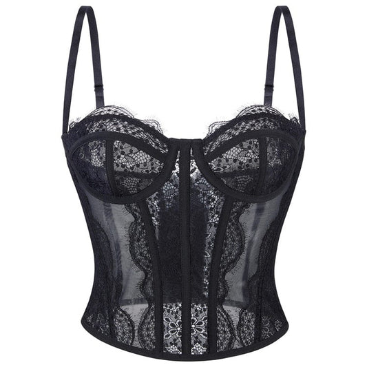 Shadow Garden Lace Bustier front view