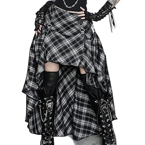 Riot Drape Plaid Skirt