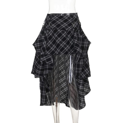 Riot Drape Plaid Skirt