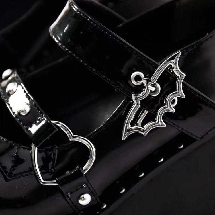 Night Flight Bat-Buckle Wedges