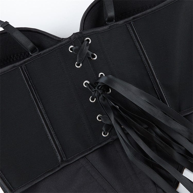 Midnight Vice Lace-Up Slip Bustier detail view 6