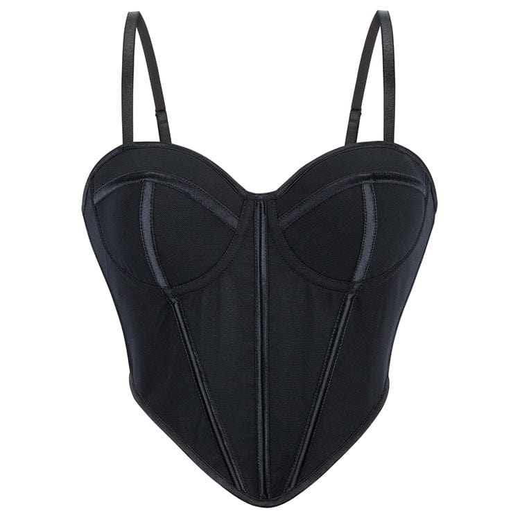 Midnight Vice Lace-Up Slip Bustier front view