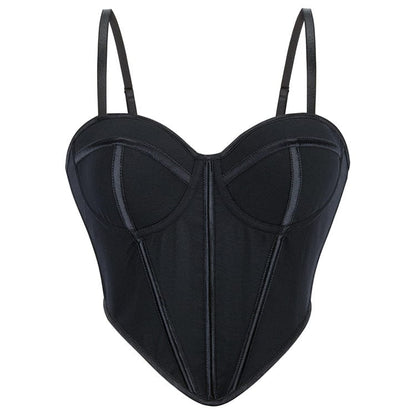 Midnight Vice Lace-Up Slip Bustier front view