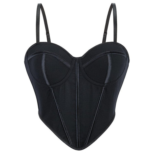 Midnight Vice Lace-Up Slip Bustier front view