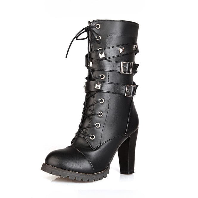 Riot Rose Studded Heel Boots