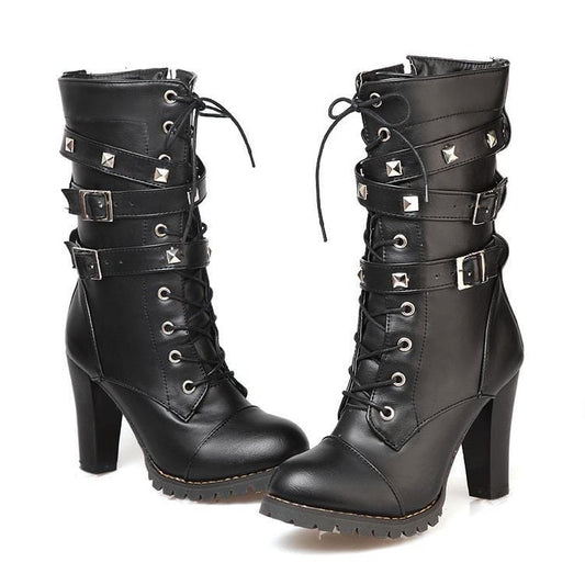 Riot Rose Studded Heel Boots