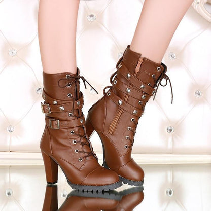 Riot Rose Studded Heel Boots