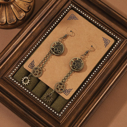 Tiny Timekeeper Gear Earrings