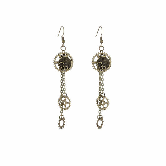 Tiny Timekeeper Gear Earrings