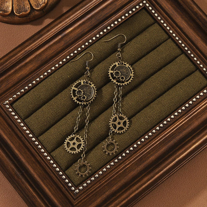 Tiny Timekeeper Gear Earrings