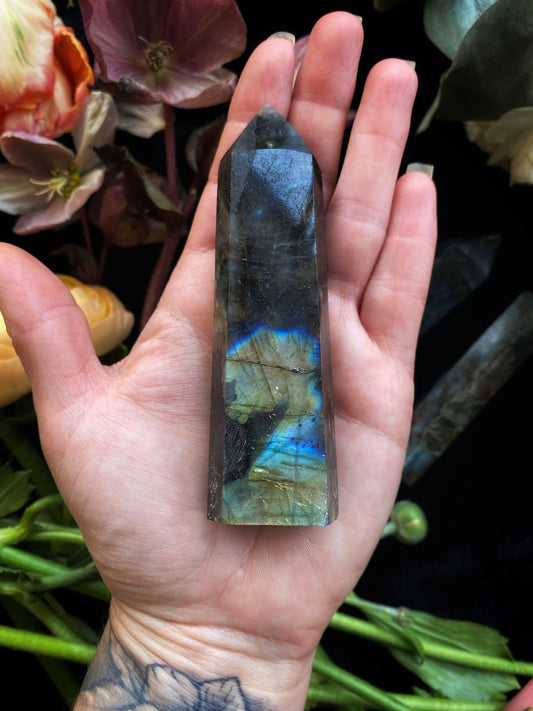 Labradorite Crystal Wands - Polished Tower