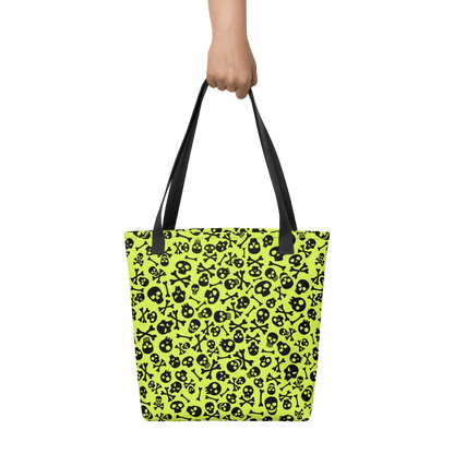 Lime Bones Tote Bag