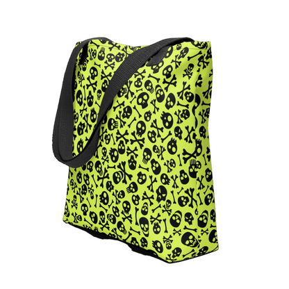 Lime Bones Tote Bag