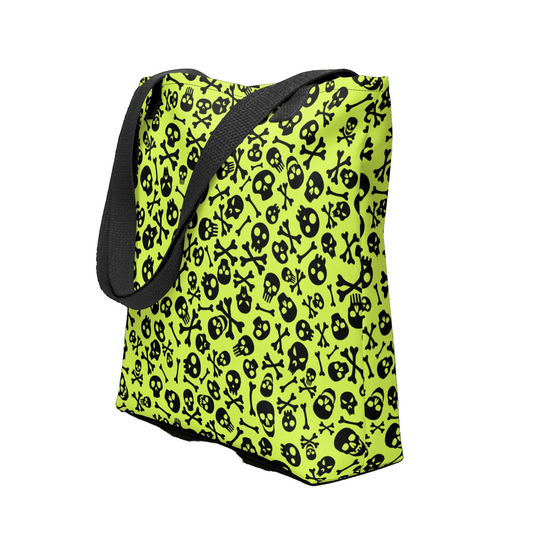 Lime Bones Tote Bag
