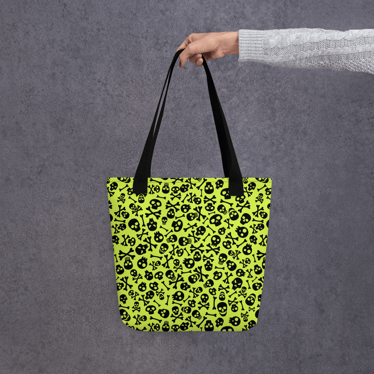Lime Bones Tote Bag