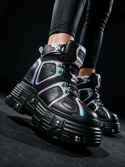 Neon Revenant Holographic Platform Sneakers