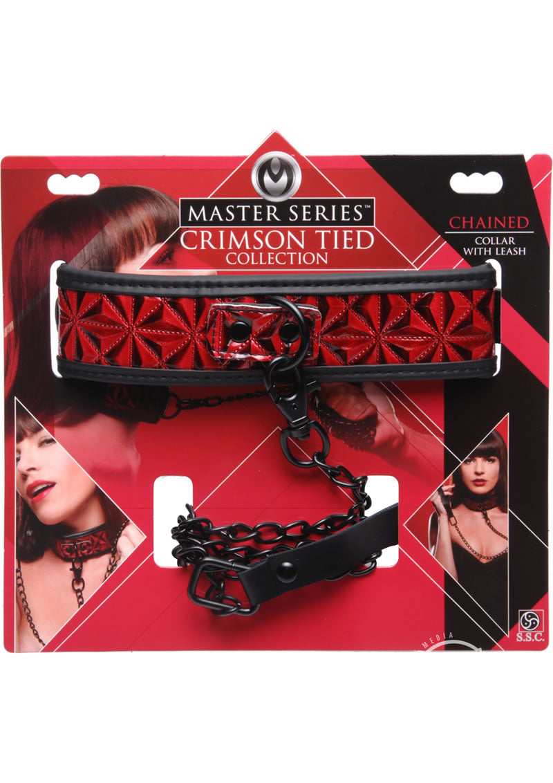 Crimson Tied Chained Collar & Leash - Shadow Threadz Crypt