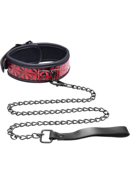 Crimson Tied Chained Collar & Leash - Shadow Threadz Crypt