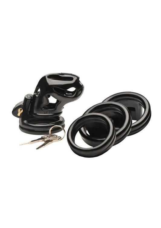 Hard Stop Double Ring Chastity Cage - Shadow Threadz Crypt