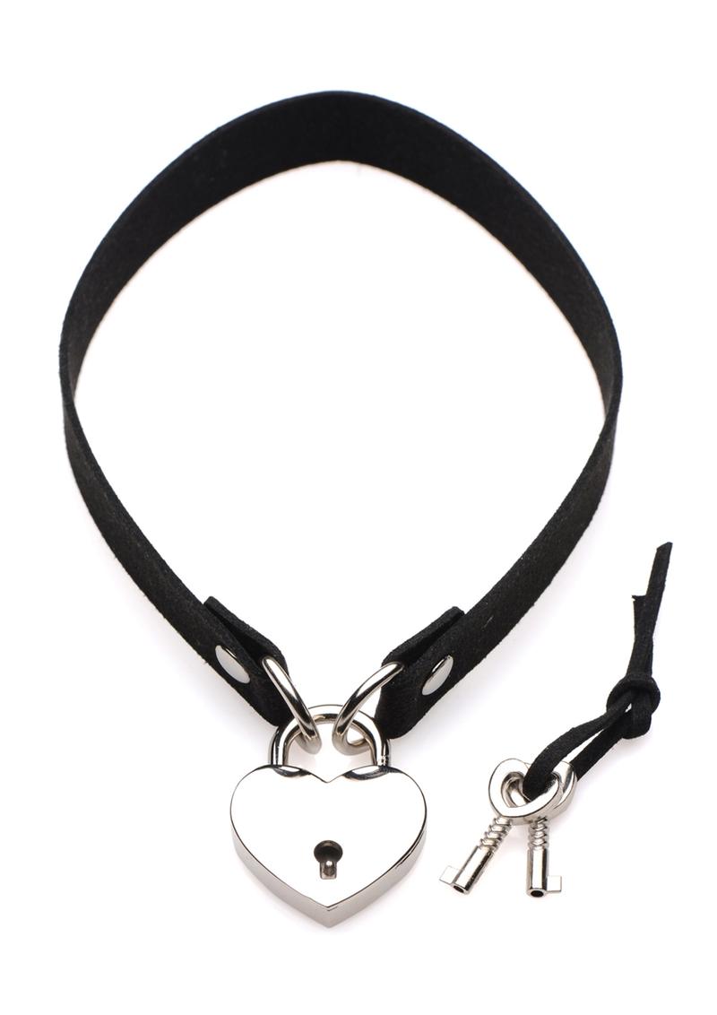 Lock-It Heart Lock Collar - Shadow Threadz Crypt