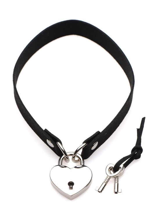 Lock-It Heart Lock Collar - Shadow Threadz Crypt