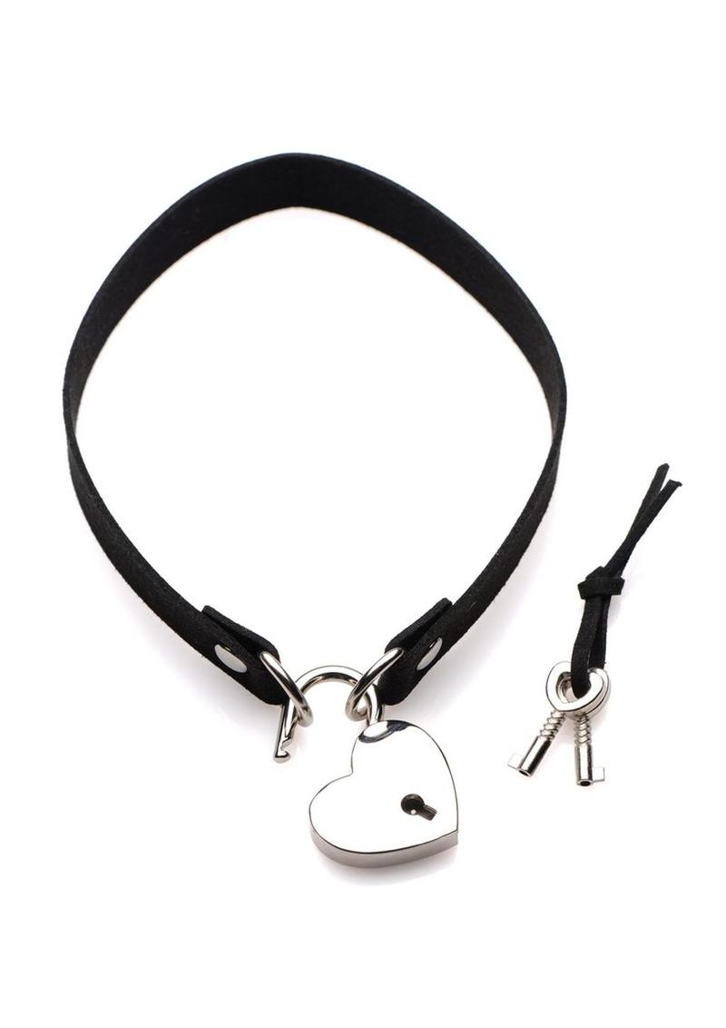 Lock-It Heart Lock Collar - Shadow Threadz Crypt