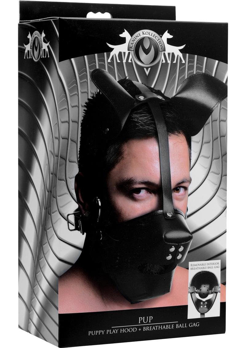 Black Puppy Play Hood + Ball Gag - Shadow Threadz Crypt